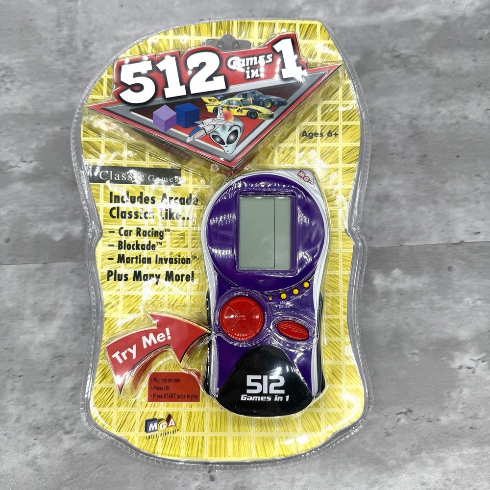 MGA 512 Games in 1 Electronic Handheld Arcade Blockade Car Racing - New Sealed